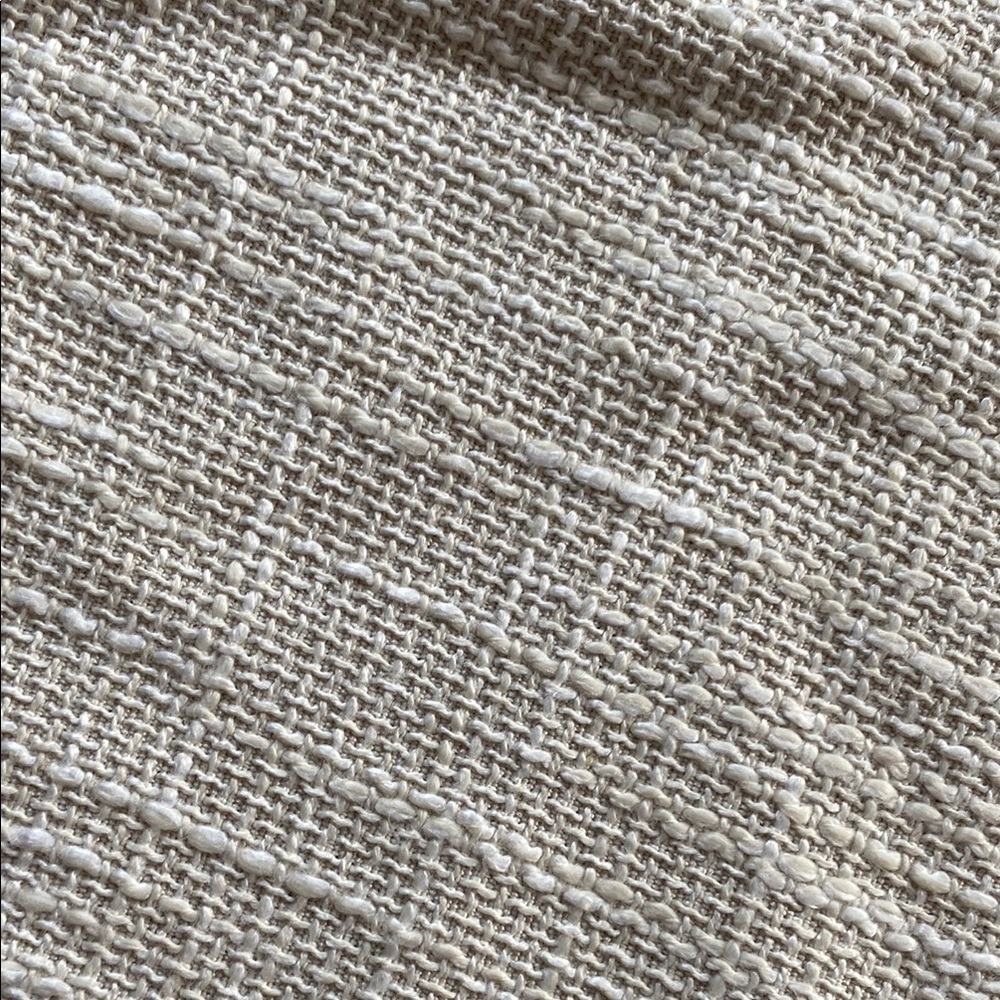 Max Studio Cream and Blue Textured Fabric Pillow Cover